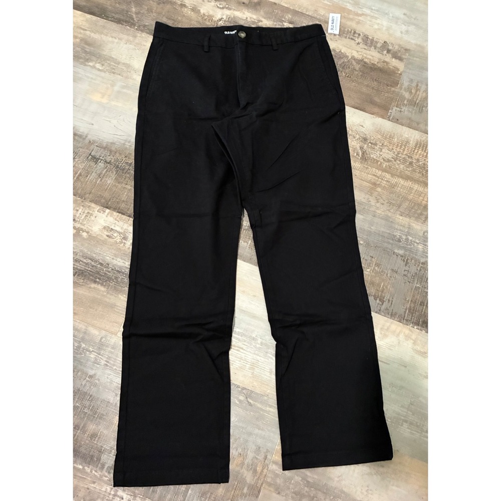Old Navy Mens Straight Rotation Chino Pants Black Built-In Flex 32x30 NEW